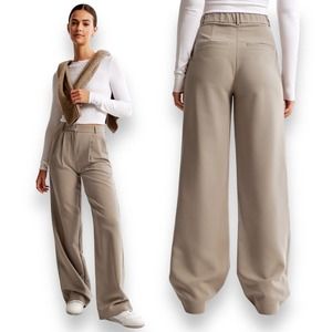 NWOT Abercrombie & Fitch Tan Wide-Leg Trousers
